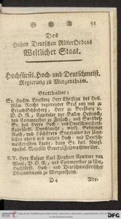 Des Hohen Deutschen RitterOrdens Weltlicher Staat