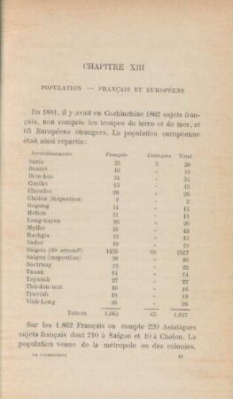 Chapitre XIII. Population - Francais et Européens