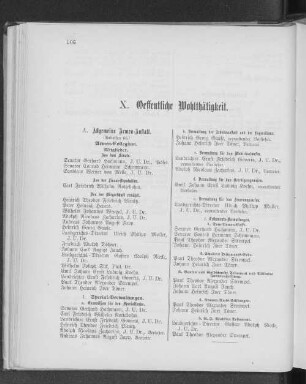 X. Oeffentiche Wohltätigkeit.