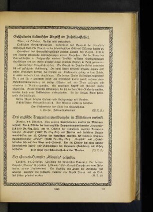 Gescheiterter italienischer Angriff im Pasubio=Gebiet.