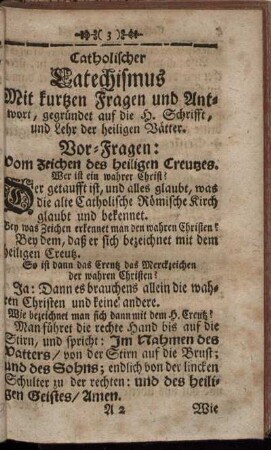 Catholischer Catechismus Mit klugen Fragen und Antworten, ...