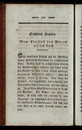 Sechstes Kapitel. Vom Einfluß des Alters auf den Geist