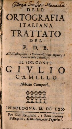 Dell'Ortografia Italiana Trattato