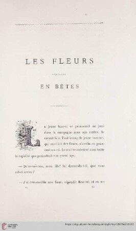 Les Fleurs Changées en Bêtes