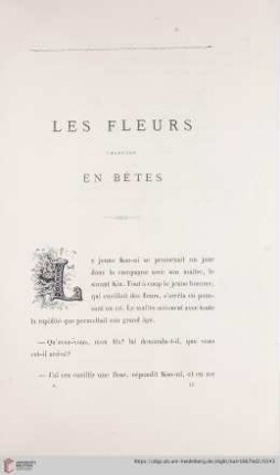 Les Fleurs Changées en Bêtes