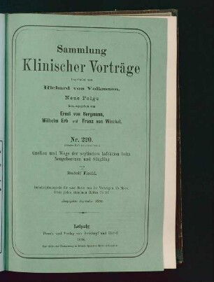 Quellen und Wege der septischen Infektion beim Neugeborenen und Säugling