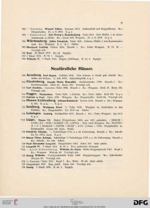 Neufürstliche Häuser (Nr. 709-743)