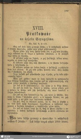 XVIII. Pṙatkowaṅe na ṅeżelu Sexagesima