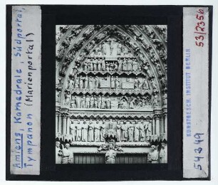 Amiens, Kathedrale Notre Dame : Südportal, Marienportal, Tympanon