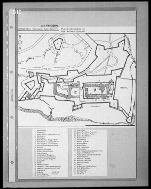 Würzburg, Festung Marienberg, Lageplan der Befestigungen