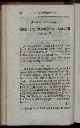 Zweyter Abschnitt. Von den organisirten Körpern überhaupt