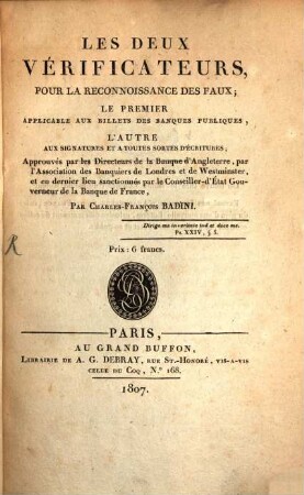 Les deux Verificateurs pour la Reconoissances des Faux
