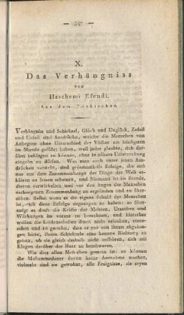 X. Das Verhängniss von Haschemi Efendi. Aus dem Türkischen.