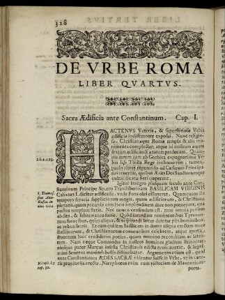 [Libri Quarti. Quo sacra, & recentioris ætatis ædificia referuntur.]