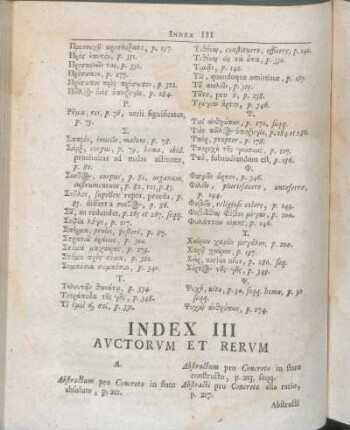 Index III Avctorvm Et Rervm