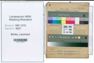Entnazifizierung Leonhard Bircks , geb. 15.05.1901 (Apotheker)