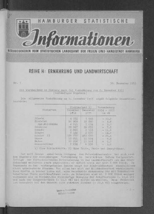 Die Viehhaltung in Hamburg nach der Viehzählung vom 2. Dezember 1955 : Nr. 7