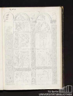 Tav. IV. B. [Bassirilievi sulla facciata rappresentanti aleuni fatti del Vecchio e Nuovo Testamento.]