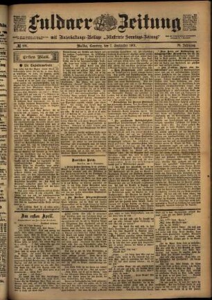 Erste Ausgabe vom Samstag, den 07. September 1901.
