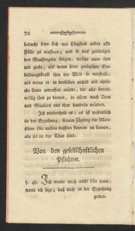 Von den gesellschaftlichen Pflichten