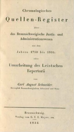 ... aus den Jahren 1750 bis 1805; oder Umarbeitung des Leistschen Repertorii