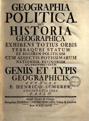 Atlas novus : exhibens orbem terraqueum per naturae opera, historiae novae ac veteris monumenta ... ; hoc est: geographia universa in 7 partes contracta, 4,1. Geographia politica [Pars I]