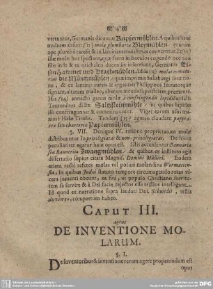 CAPUT III. agens DE INVENTIONE MOLARUM.