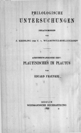 Plautinisches im Plautus