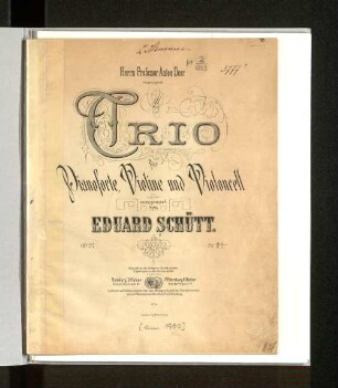 Trio für Pianoforte, Violine und Violoncell : op. 27