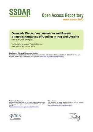 Genocide Discourses: American and Russian Strategic Narratives of Conflict in Iraq and Ukraine