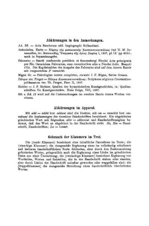 Erklärung der Abkürzungen