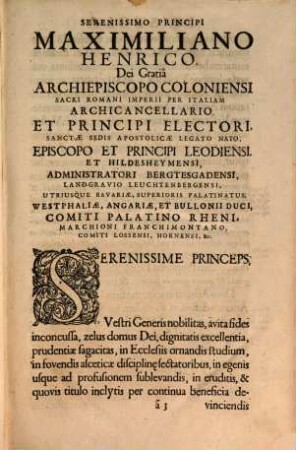 De dignitate et potestate spirituali episcoporum : circa leges, et alia miscellanea &c.