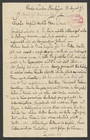 Brief an Antonie Speyer : 21.08.1893