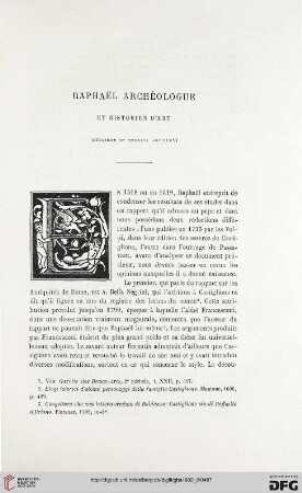 2. Pér. 22.1880: Raphaël - archéologue et historien d'art, [2]