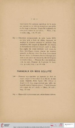 Panneaux en Bois Sculpté (Nr. 368 - 379)