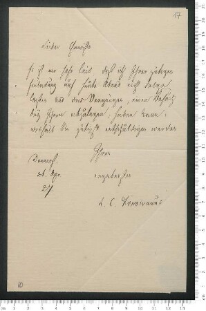 Brief von Ludolf Christian Treviranus an Adelbert von Chamisso