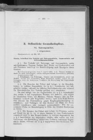 B. Oeffentliche Gesundheitspflege.