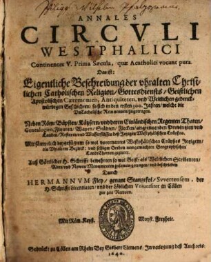 Annales circuli Westphalici (ecclest.) V Saecl.