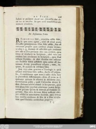 De Resolutione Fidei.