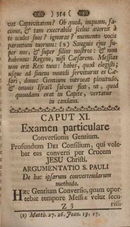 Caput XI. Examen particulare conversionis gentium.