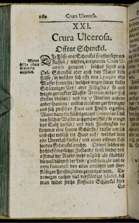 XXI. Crura Ulcerosa. Offene Schenckel. - XXIV. Augen-Kranckheiten.