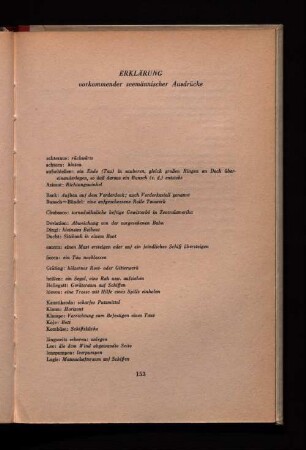Erklärung vorkommender seemännischer Ausdrücke