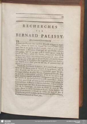 Recherches Sur Bernard Palissy