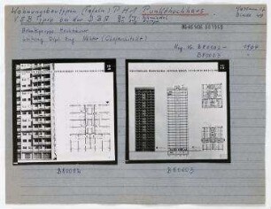 Pläne: Hochhausprojekt PH 1 (Entwurf VEB Typenprojektierung bei der Deutschen Bauakademie). unbekannt
