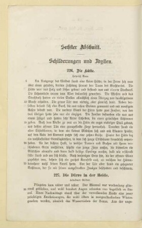 Sechster Abschnitt. Schilderungen und Idyllen