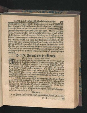 Der IX. Articul/ von der Tauffe.