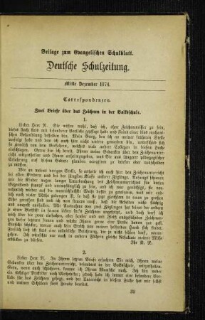 Zwei Briefe über das Zeichnen in der Volksschule