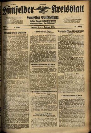 Erste Ausgabe vom Freitag, den 08. Februar 1935.