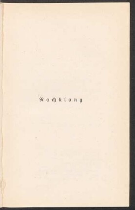 Nachklang