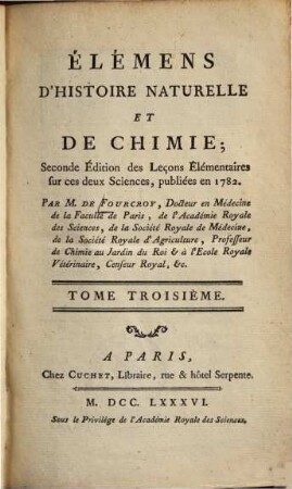 Elémens D'Histoire Naturelle Et De Chimie, 3